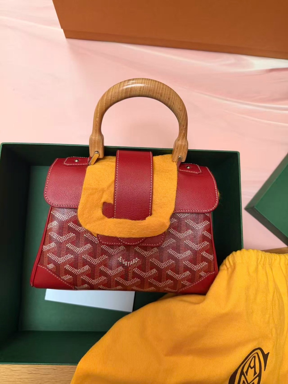 Goyard Red and Yellow Small Top-Handle Satchel